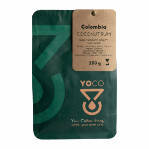 Colombia Coconut Rum Filter Coffee Beans - 250g | Premium blend with exotic coconut rum flavor, perfect for coffee enthusiasts