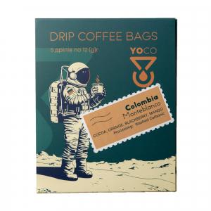 Experience the exquisite flavors of Colombia MONTEBLANCO with this set of 5 single origin coffee drips. Indulge in rich and complex aromas.
